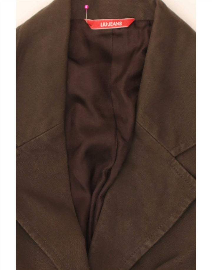 Chaqueta tipo blazer de 3 botones para mujer Liu Jo IT 44 Algodón marrón medio