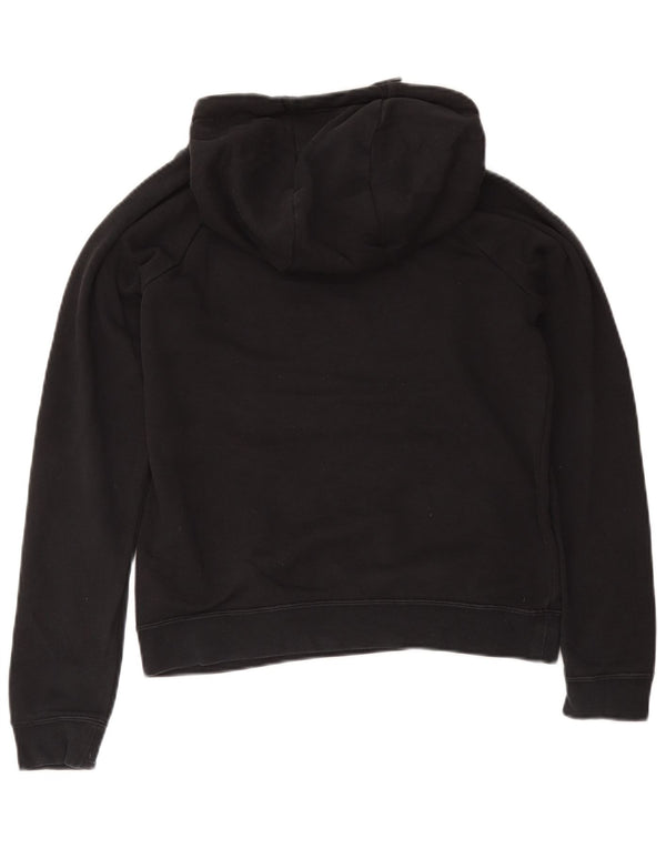Nike Womens Crop Oversized Hoodie Jumper UK 6 XS Black Cotton