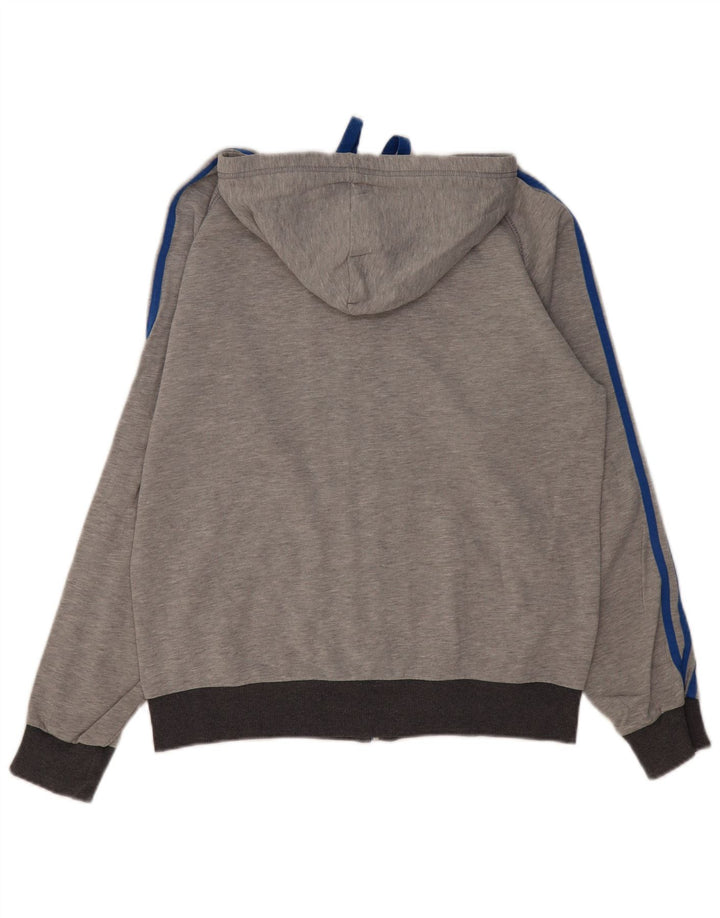 ADIDAS Sudadera con capucha y cremallera para hombre, algodón gris grande