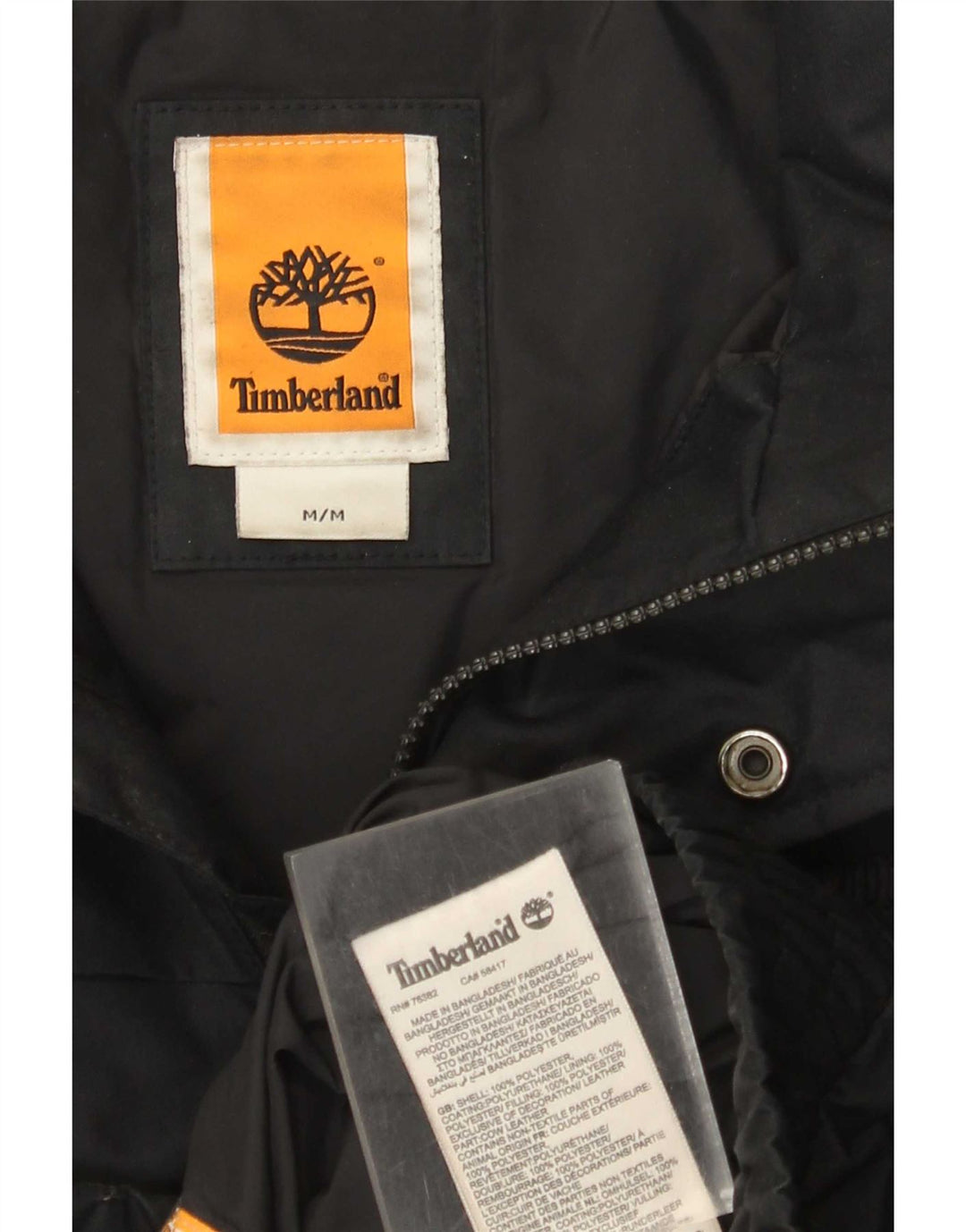 Timberland Chaqueta Bomber para Hombre UK 38 Mediano Negro Poliéster