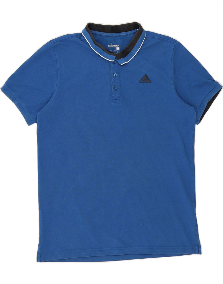 ADIDAS Mens Climalite Polo Shirt Medium Blue Cotton Vintage Adidas and Second-Hand Adidas from Messina Hembry 