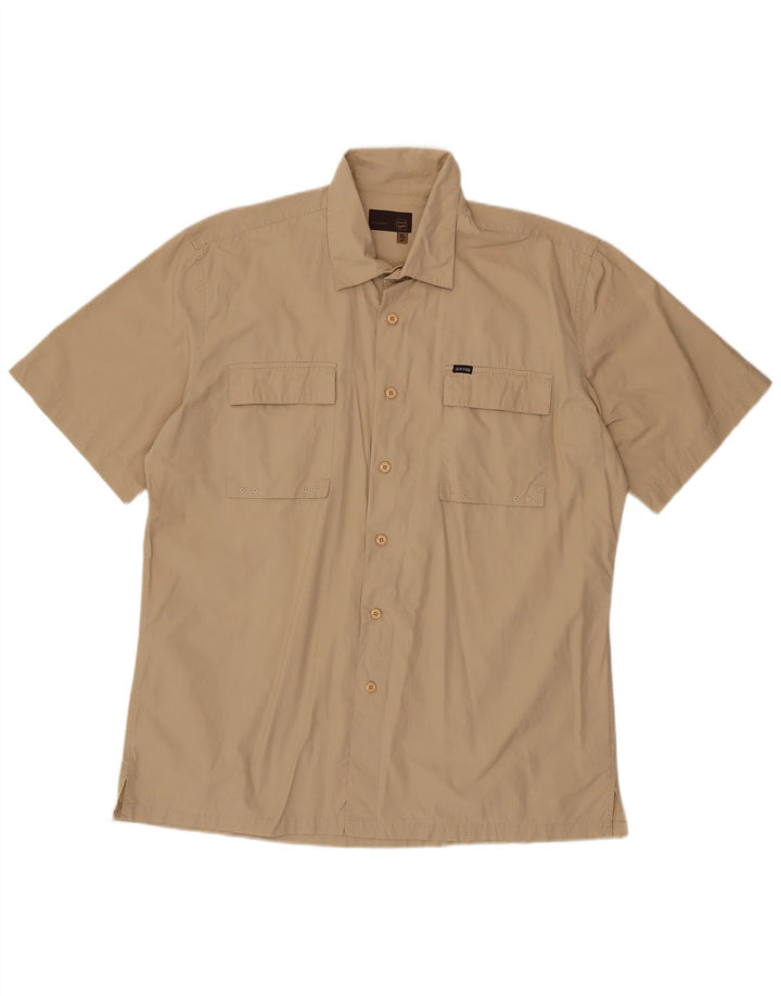 Camisa Gas Hombre Manga Corta XL Algodón Beige