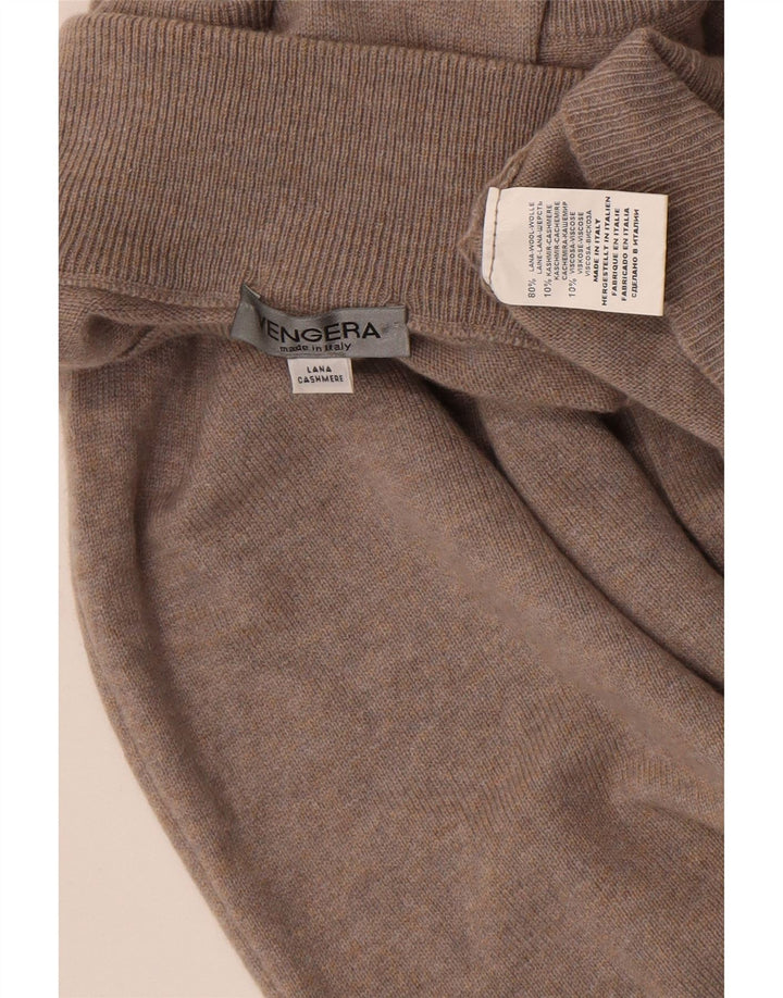 Vintage hombres sin mangas Cardigan suéter medio gris lana