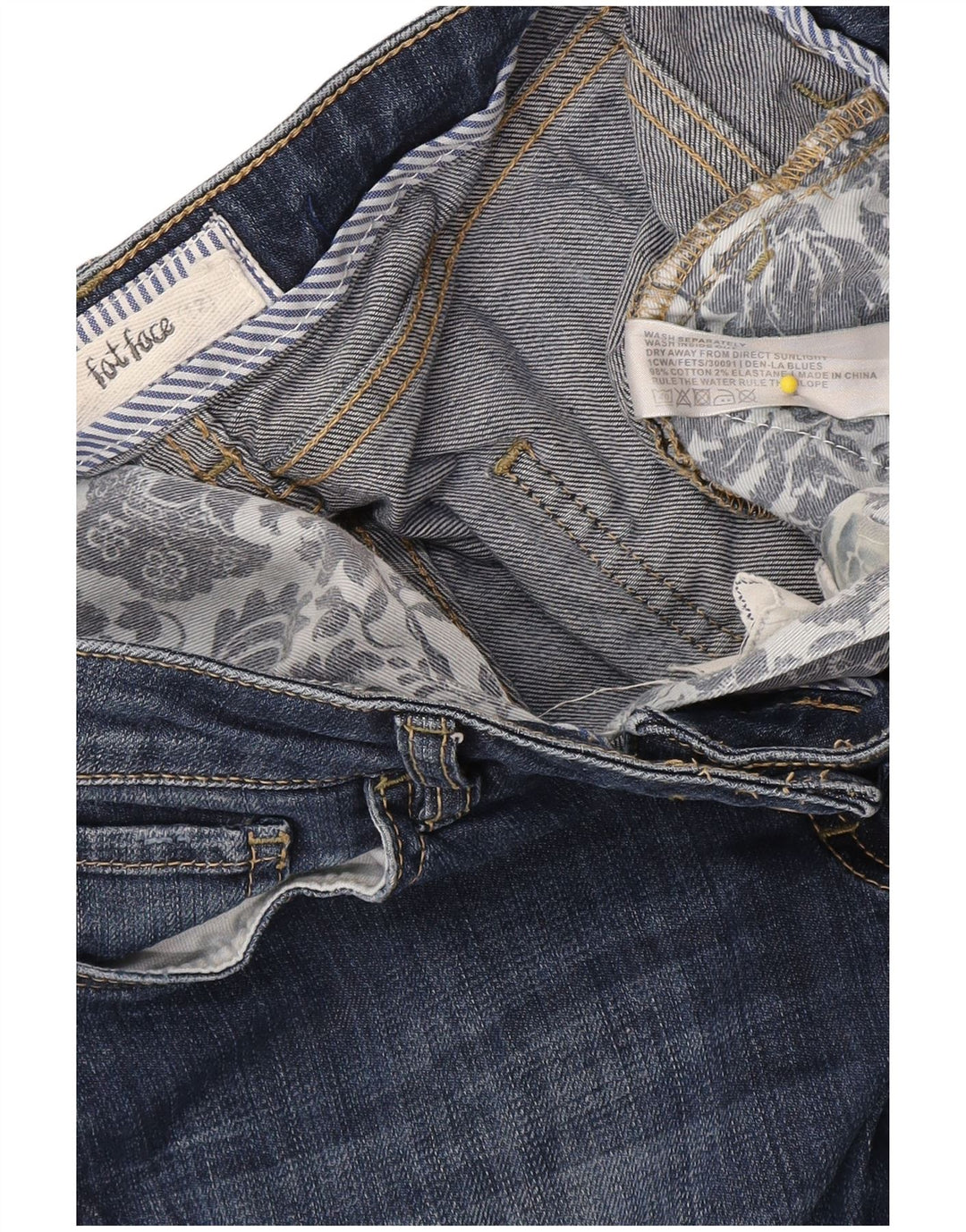 Vaqueros recortados para mujer Fat Face UK 12 Medium W34 L23 Algodón azul