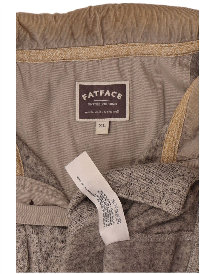 Sudadera con cuello abotonado para hombre Fat Face Jersey XL Poliéster moteado gris
