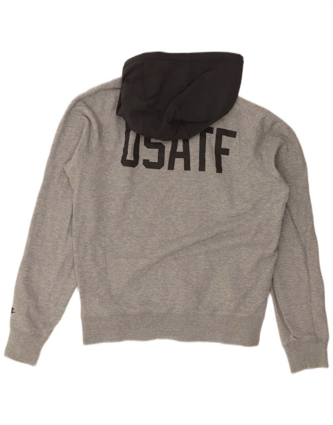 Nike Hombre Sudadera con capucha y cremallera gráfica de algodón en bloques de color gris medio