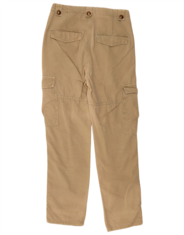 Zara Mujer Pantalones Cargo Rectos Pequeño W27 L30 Beige