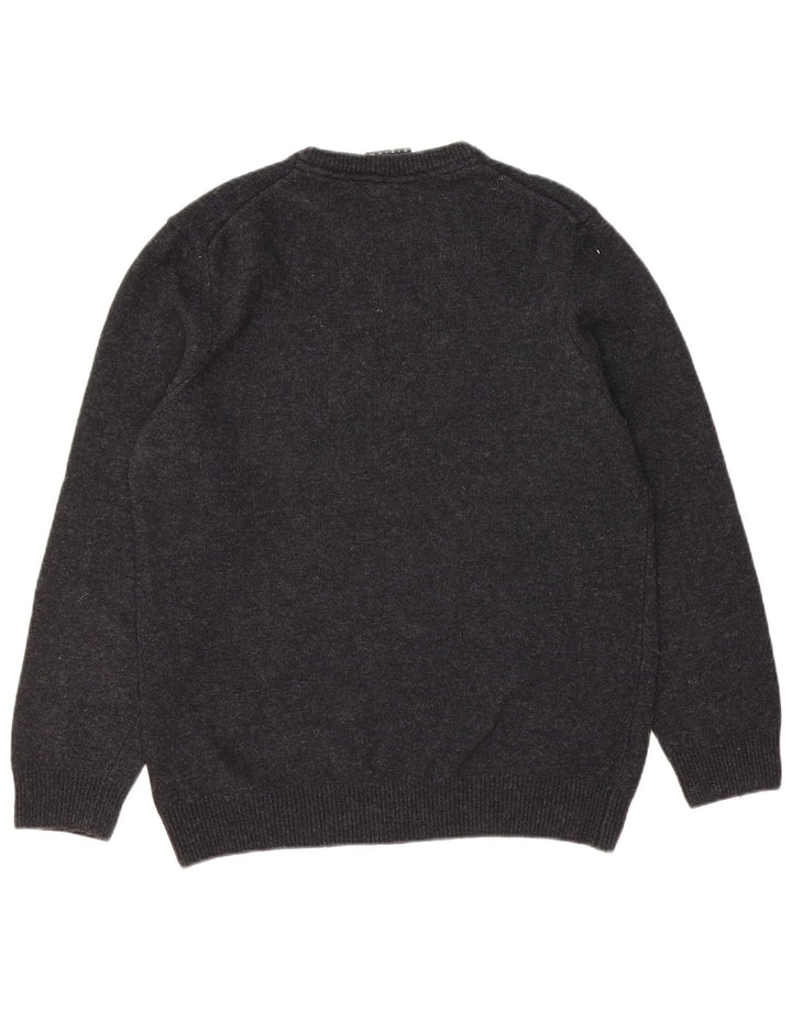 LYLE & SCOTT Mens Crew Neck Jumper Sweater Medium Grey Wool