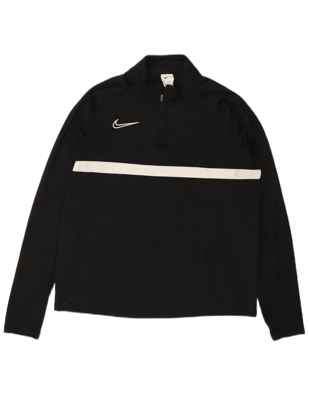 NIKE Hombre Dri Fit Zip Neck Pullover Chándal Top Grande Negro Colorblock
