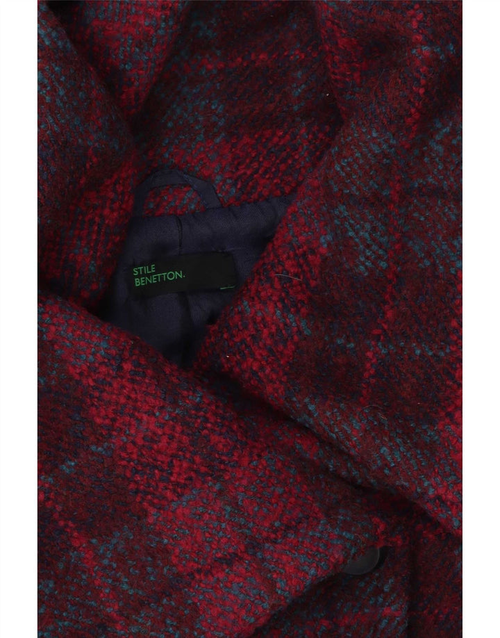 Chaqueta Benetton Mujer ES 44 Mediano Rosa Cuadros