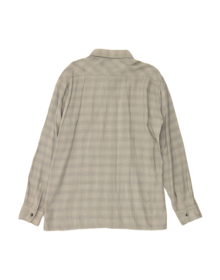 REPLAY Mens Flannel Shirt XL Grey Check Wool