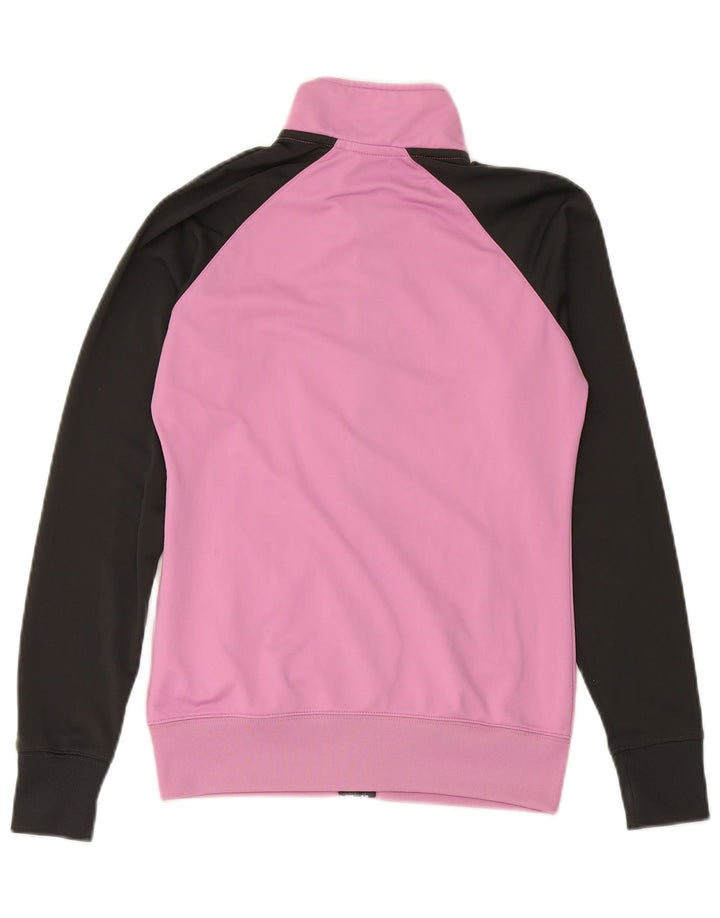 NIKE Chaqueta de chándal para mujer UK 10 Small Pink Colourblock Poliéster