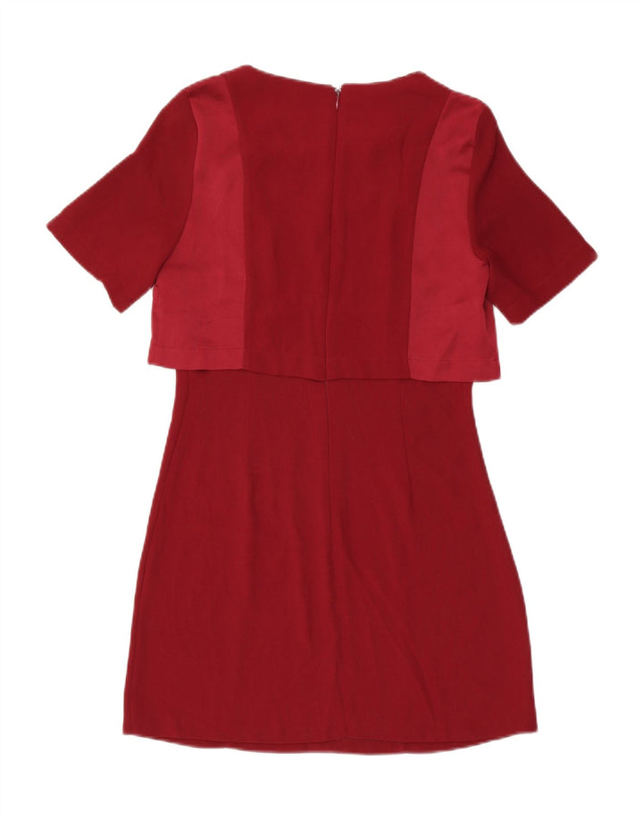 Topshop Vestido recto para mujer UK 10 Small Poliéster rojo