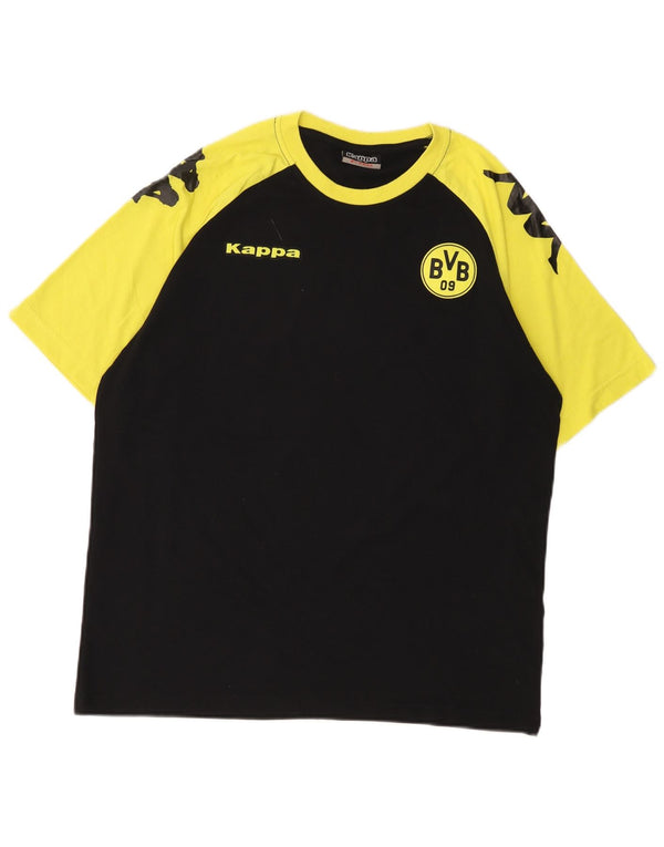 Kappa Hombre BVB Dortmund Camiseta Gráfica Top XL Negro Colorblock Algodón
