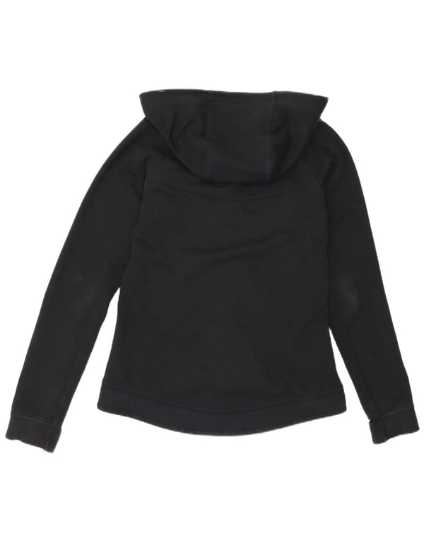 NIKE Sudadera con capucha y cremallera para mujer UK 12 Medium Black Cotton