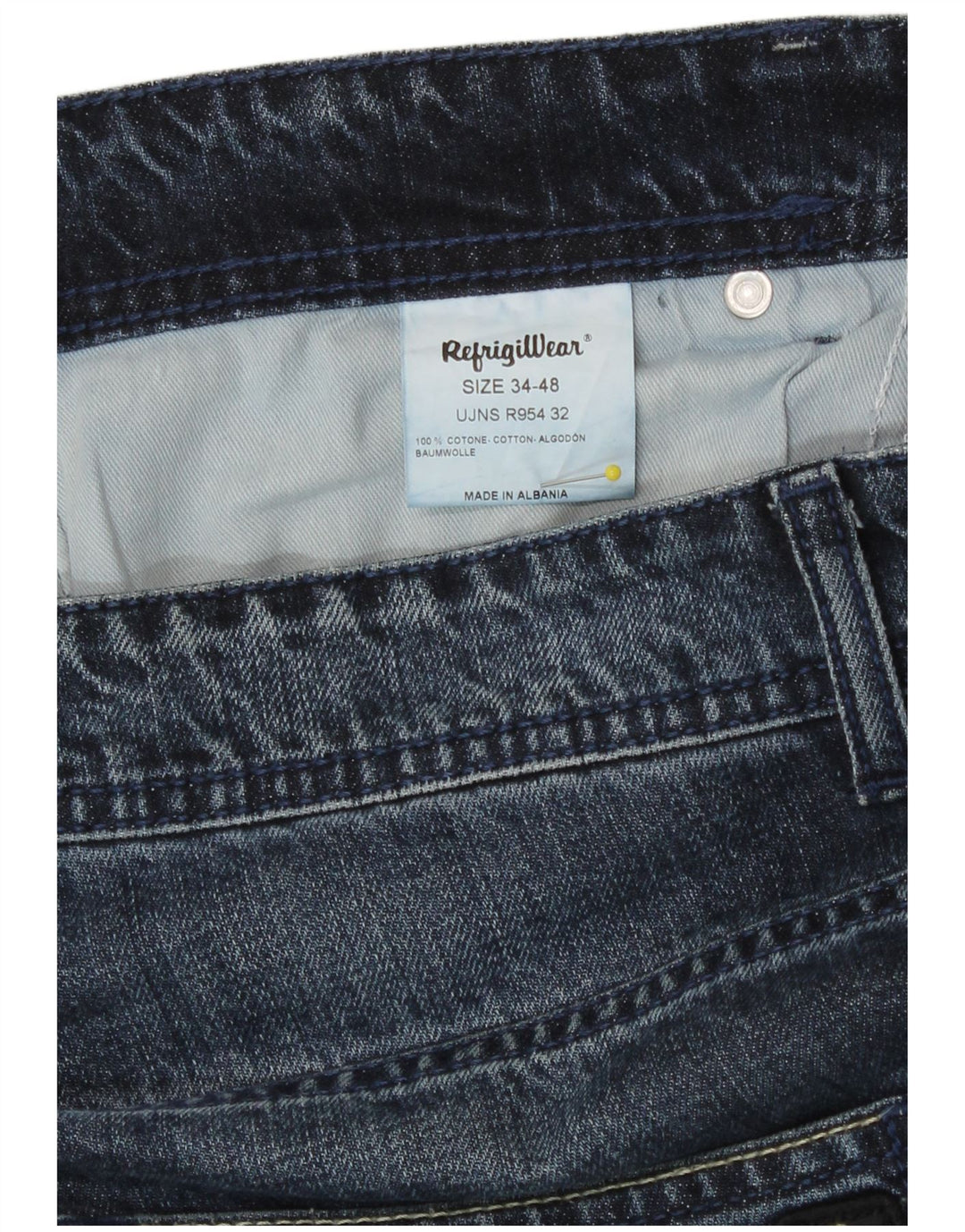 Refrigiwear Vaqueros ajustados para hombre W34 L30 Algodón azul marino