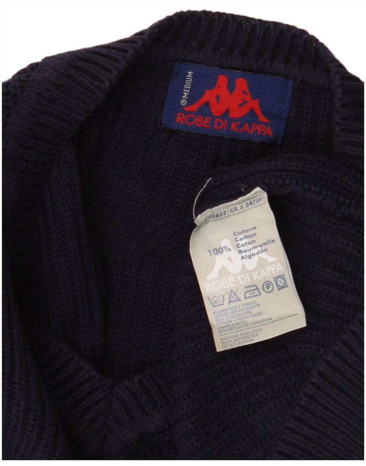 Kappa Hombre Jersey Con Cuello En V Jersey Medio Azul Marino Algodón