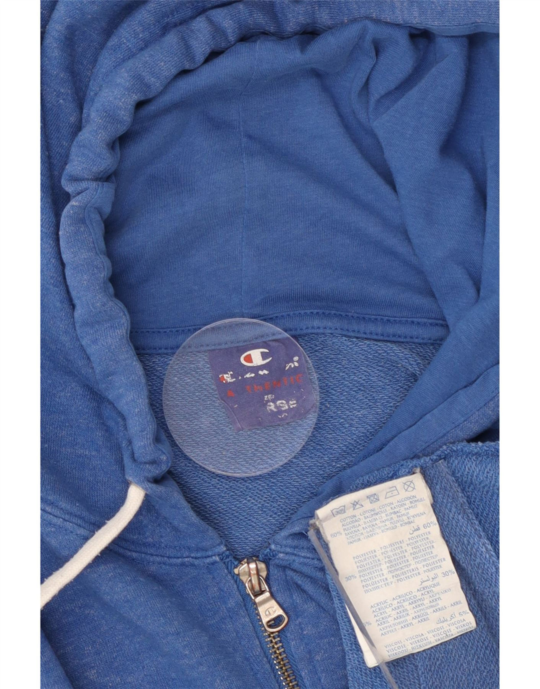 CHAMPION Suéter con capucha y cremallera para hombre Algodón moteado azul medio
