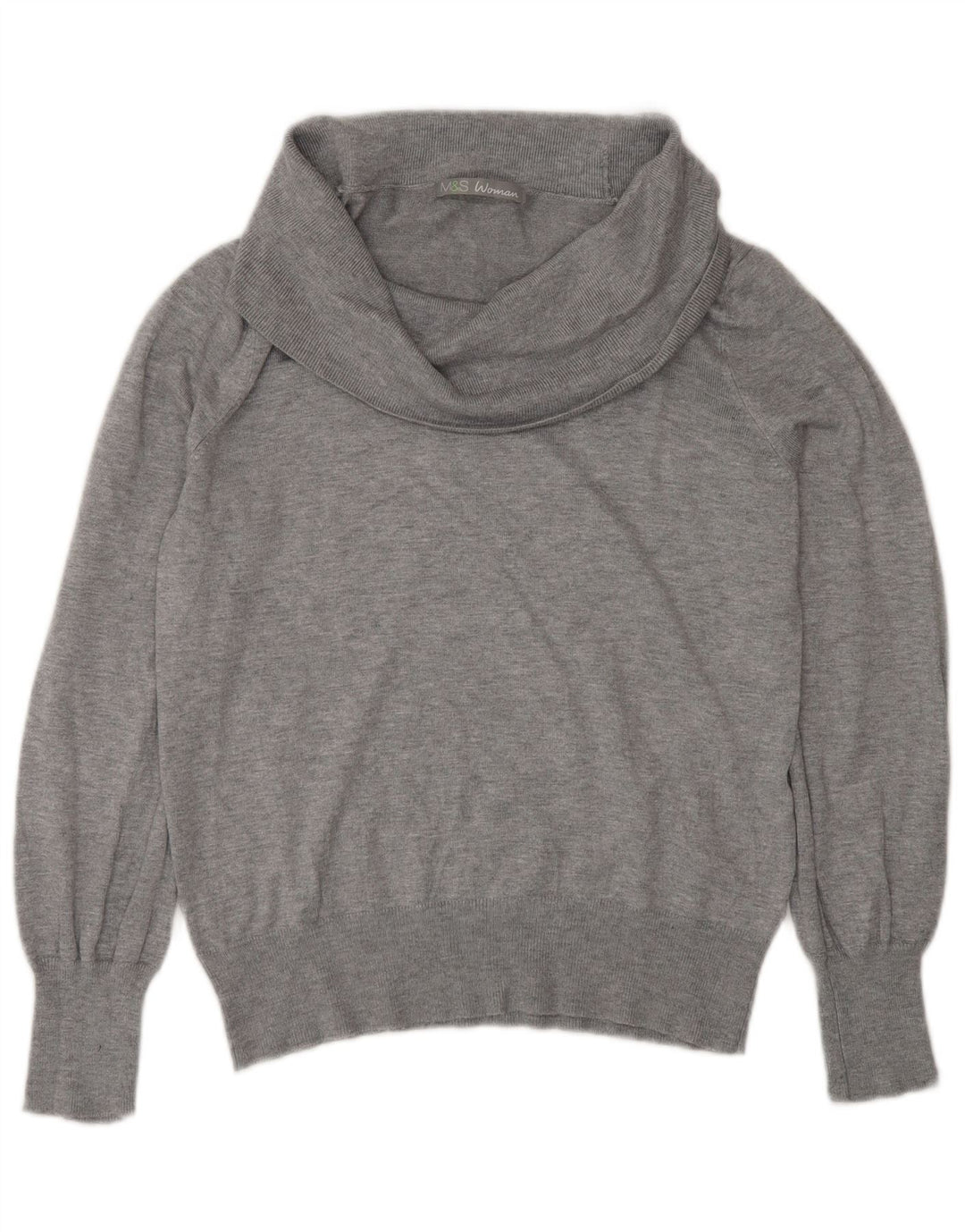 Marks & Spencer - Jersey con cuello vuelto para mujer, talla 40, viscosa gris medio