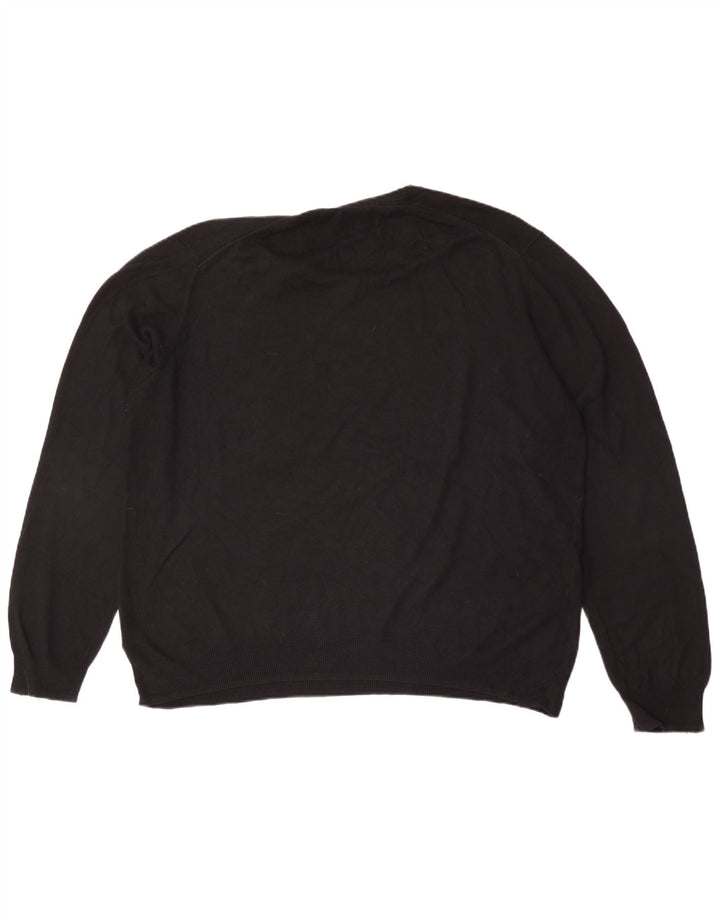 Marks & Spencer Jersey con Cuello en V y Ajuste Regular para Hombre XL Algodón Negro