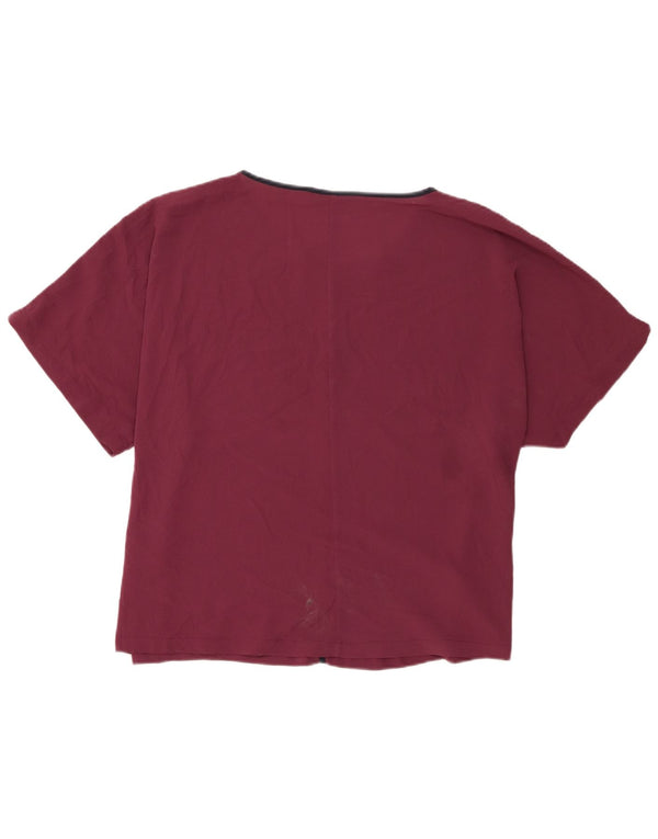 Marks & Spencer Blusa regular para mujer UK 20 2XL Poliéster burdeos