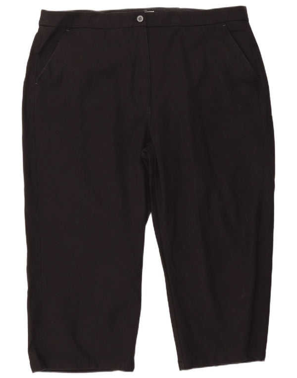 White Stuff Pantalones Capri para Mujer UK 22 3XL W44 L24 Algodón Negro