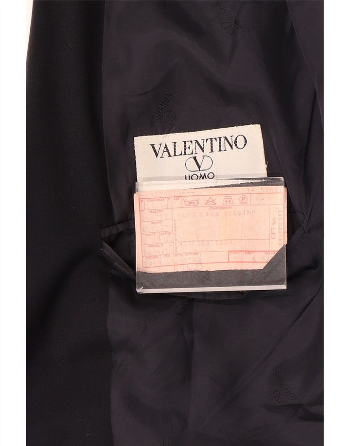 Valentino Chaqueta Blazer De 2 Botones Para Hombre IT 52 XL Lana Azul Marino