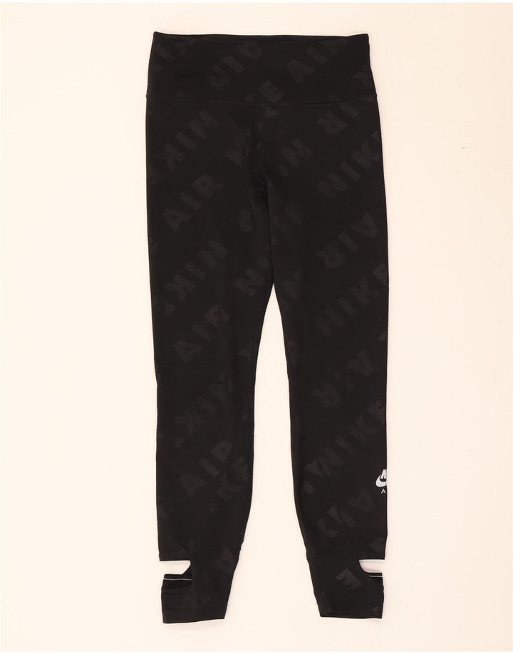Nike Leggings cortos gráficos para mujer UK 12 Mediano Negro Poliéster