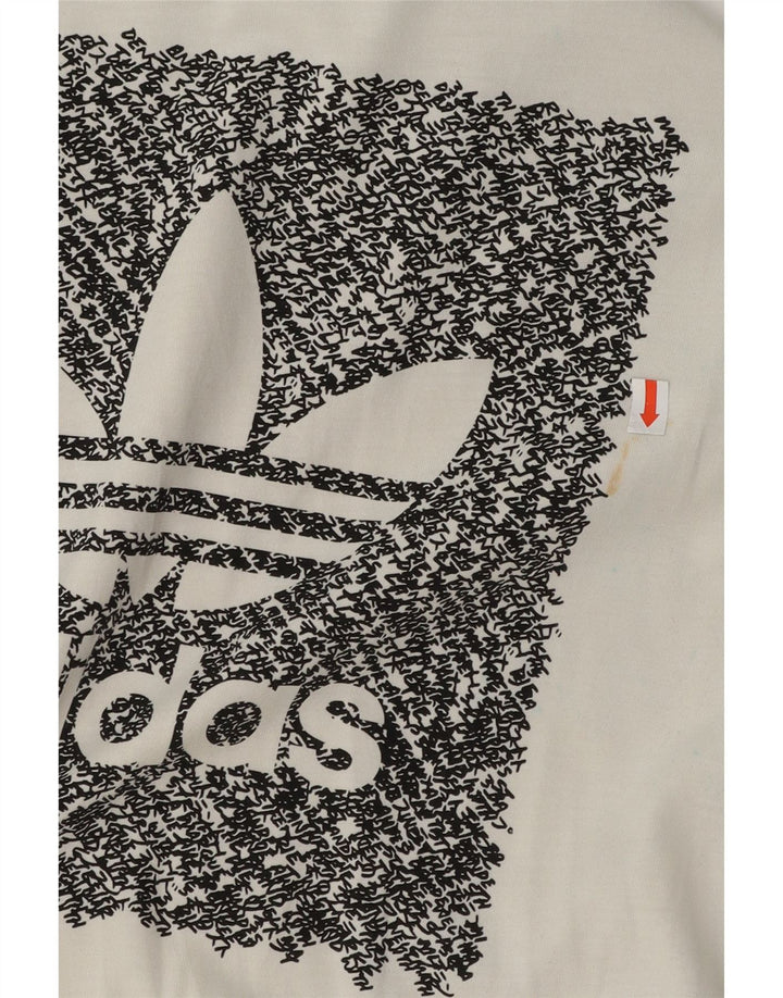 Adidas - Camiseta gráfica para hombre, talla pequeña, algodón blanco