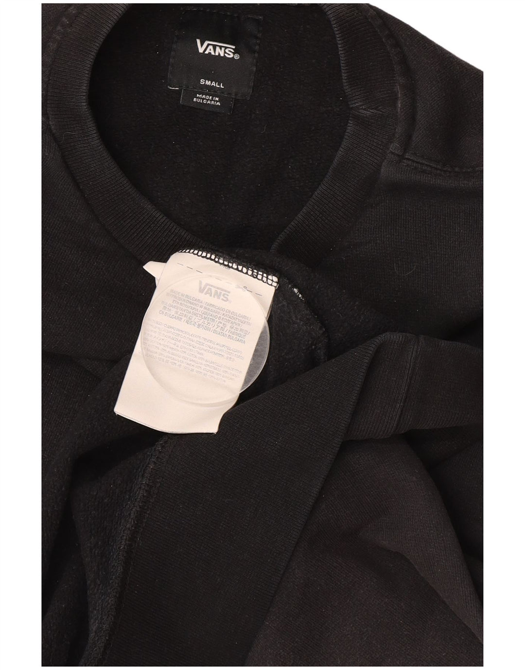 VANS Hombre Graphic Sudadera Jumper Small Black Cotton