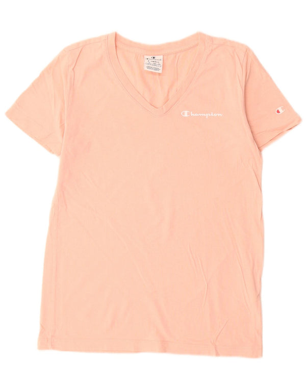 Champion Womens T-Shirt Top UK 6 XS Pink Cotton