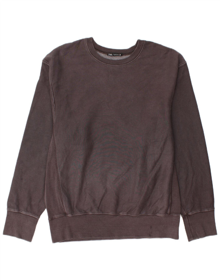Zara Hombre Sudadera Jumper Algodón Gris Medio
