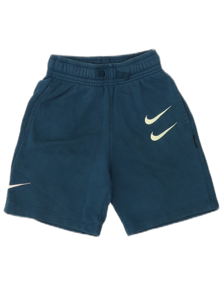 NIKE Pantalones cortos deportivos con gráficos para niños 8-9 años Pequeño algodón azul