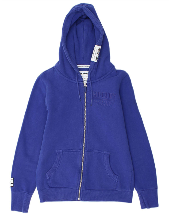 Superdry Sudadera con capucha y cremallera gráfica para mujer Reino Unido 40 Algodón azul medio