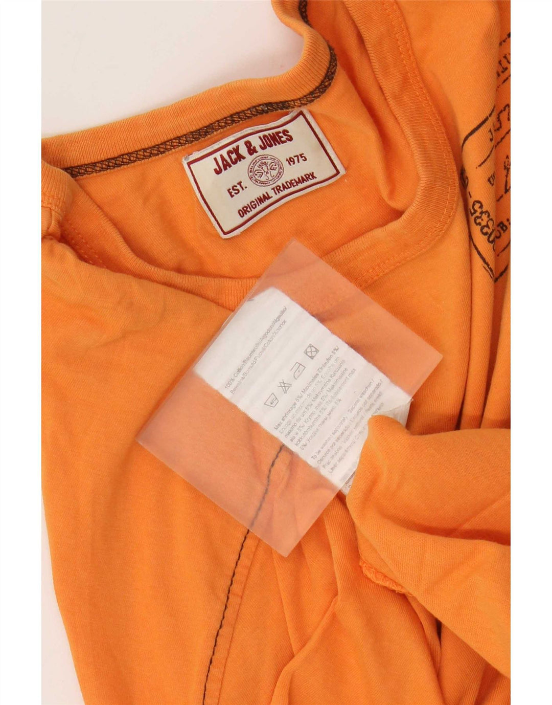 Jack & Jones - Camiseta gráfica para hombre, color naranja medio, algodón