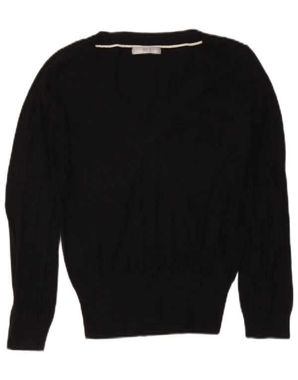 Marks & Spencer Suéter Corto con Cuello en V para Mujer UK 40 Medium Negro