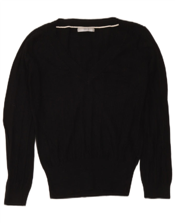 Marks & Spencer Suéter Corto con Cuello en V para Mujer UK 40 Medium Negro