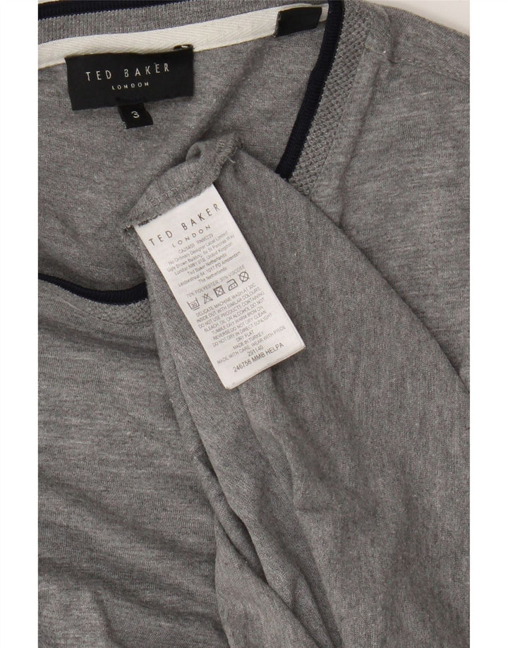 Ted Baker Camiseta para hombre Talla superior 3 Poliéster gris medio