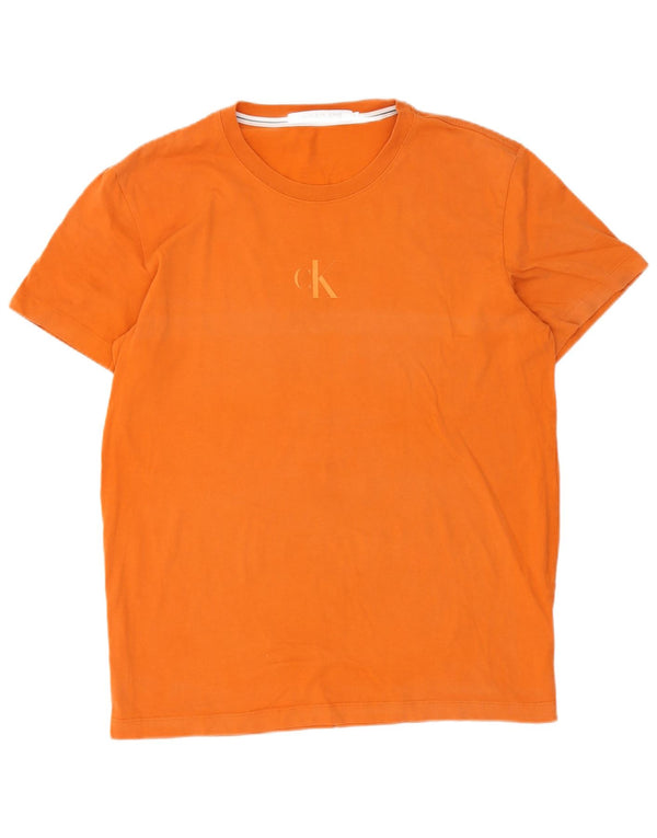 Calvin Klein Jeans Camiseta gráfica para hombre Top XL Algodón naranja