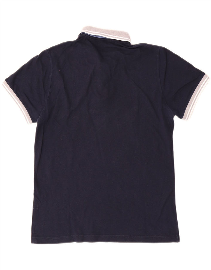 Fred Perry Polo De Hombre De Algodón Color Block Azul Marino Medio