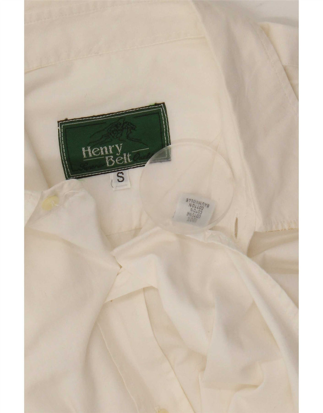 Camisa vintage para hombre de algodón blanco pequeño