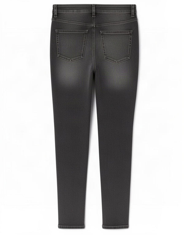 Marks & Spencer Vaqueros pitillo de talle alto para mujer UK 12 Medium W27 L28 Gris