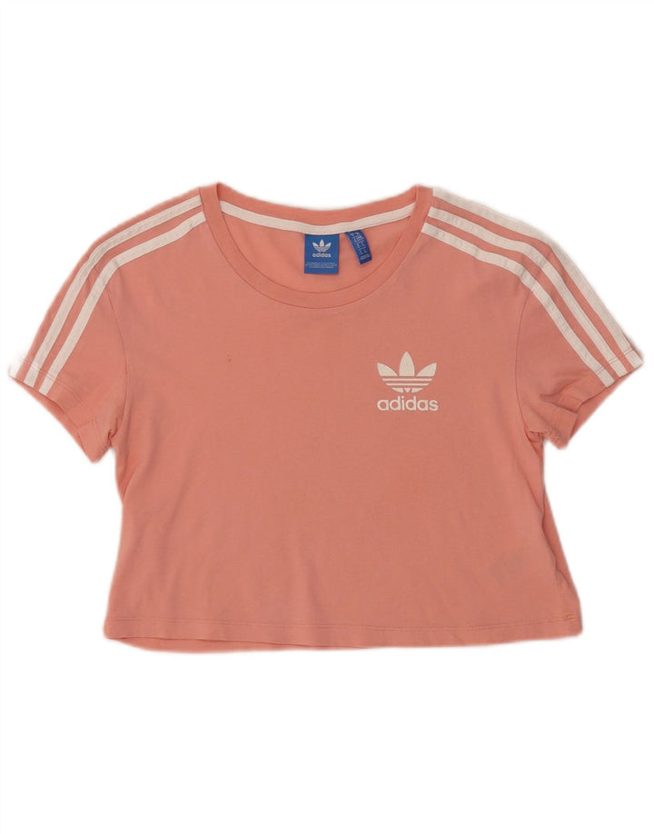 ADIDAS Camiseta corta extragrande para mujer UK 6 XS Algodón rosa