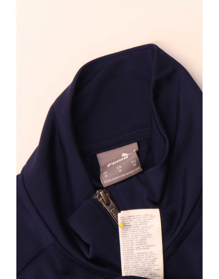 Puma Chaqueta superior de chándal para hombre Poliéster color block azul marino mediano
