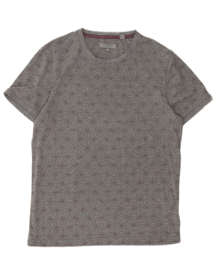 Ted Baker Camiseta gráfica para hombre Talla superior 3 Algodón geométrico gris medio