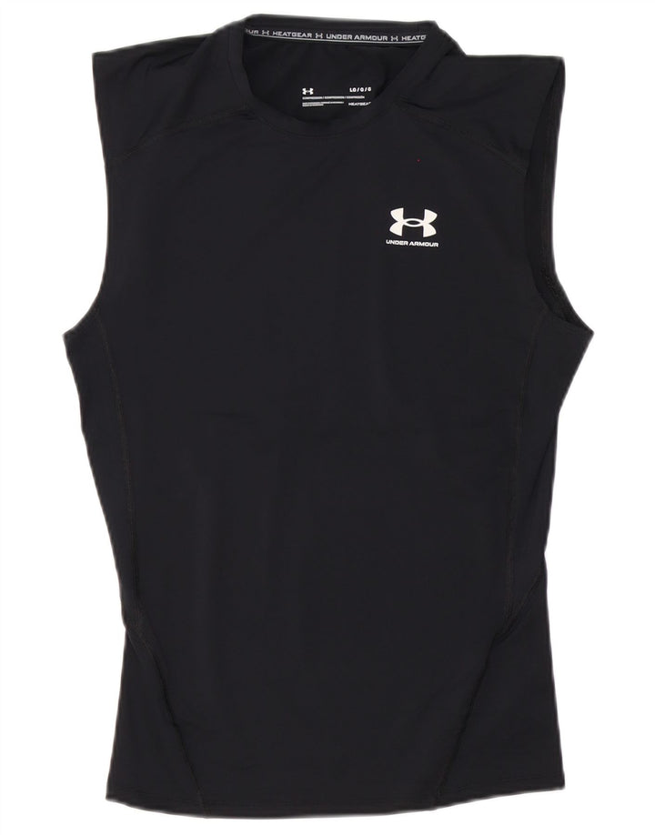 Under Armour Camiseta sin mangas Heat Gear para hombre Poliéster negro grande