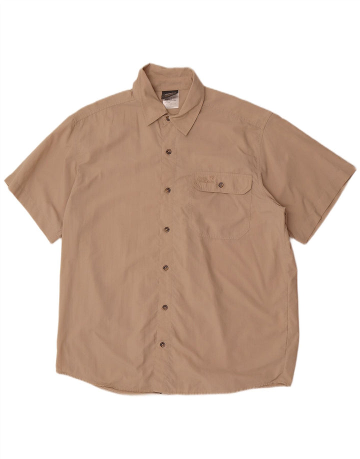Camisa Jack Wolfskin Hombre Manga Corta Large Poliamida Beige
