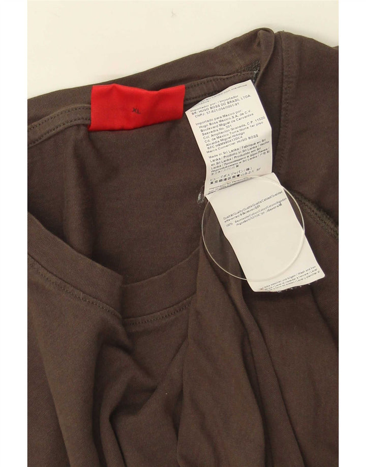 Hugo Boss Hombre Camiseta Top XL Gris Algodón