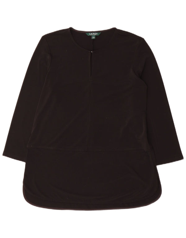 Ralph Lauren Top tipo túnica de manga 3/4 para mujer UK 46 Grande Poliéster negro