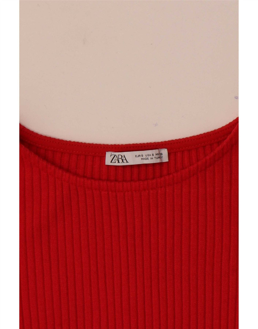 Zara Camiseta Mujer Top UK 8 Small Rojo